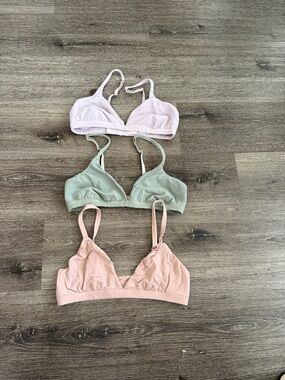 SKIMS Soft Triangle Bralette Set - Light Pink, Sage, Blush